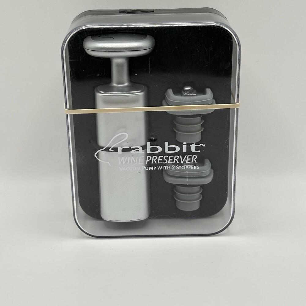 Rabbit Wine Preserver Vacuum Pump with 2 Stoppers New In Box